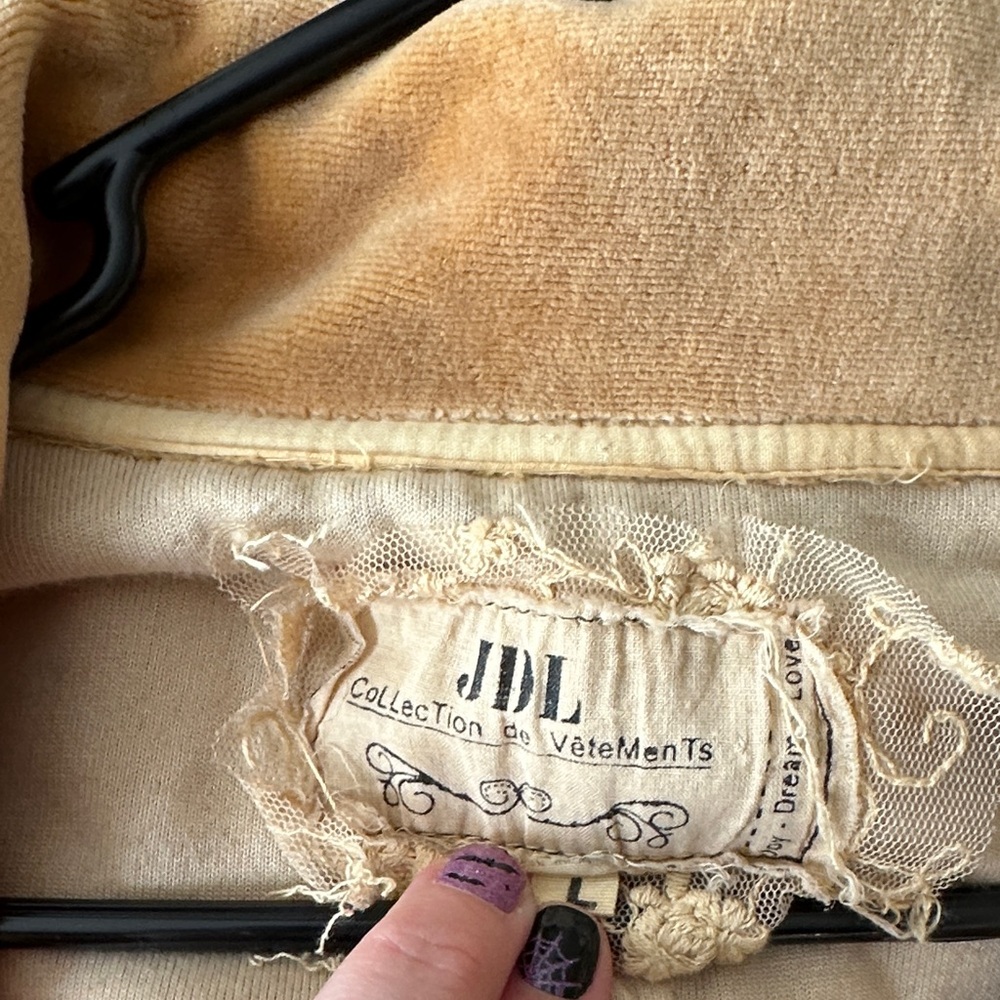 Tan Button-Up Velvet jacket - Picture 5 of 9